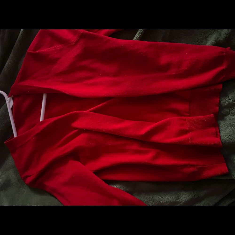 Red short cardigan